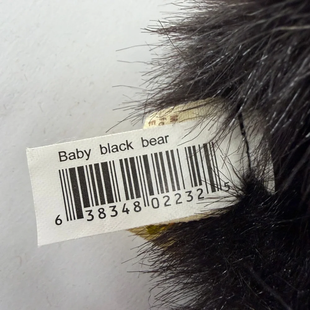Folkmanis Baby Black Bear Hand Puppet Plush Black Brown Realistic 2232